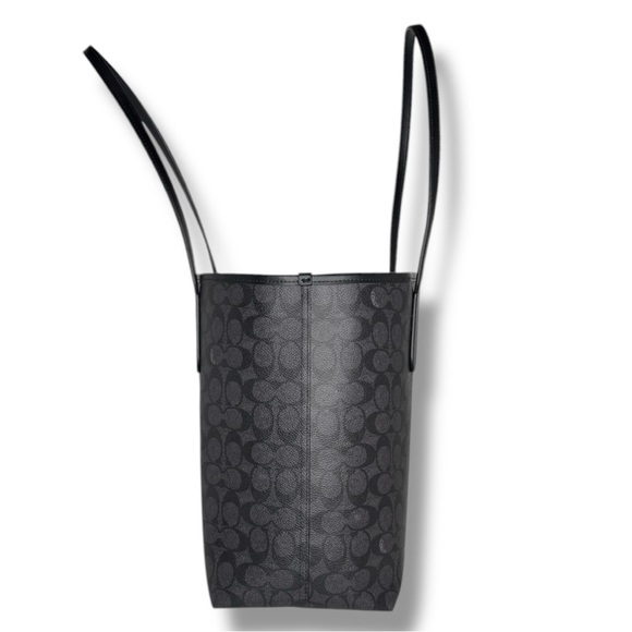 NWOT COACH City Tote Bag In Signature Canvas Gunmetal/Charcoal/Black - Picture 8 of 13